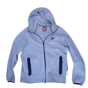 Nike Mens Light Gray Hoodie with Black Accents